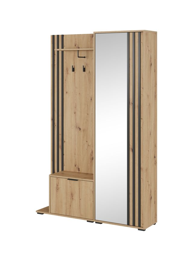Garderobe mit Spiegeltür – NELLY – Flurgarderobe ohne Sitzkissen