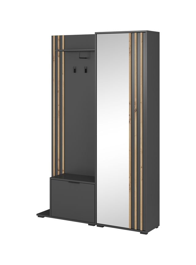 Garderobe mit Spiegeltür – NELLY – Flurgarderobe ohne Sitzkissen