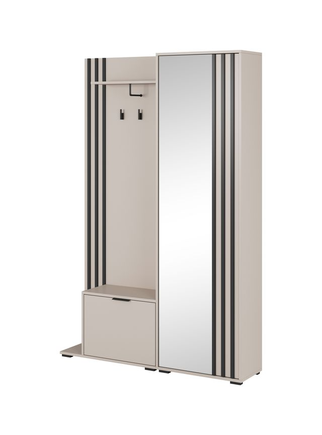 Garderobe mit Spiegeltür – NELLY – Flurgarderobe ohne Sitzkissen