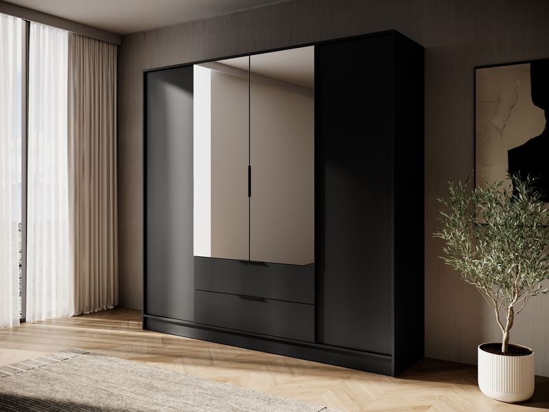 Kleiderschrank – KELLY 4D L – mit Spiegel – Eleganter Stauraum fürs Schlafzimmer