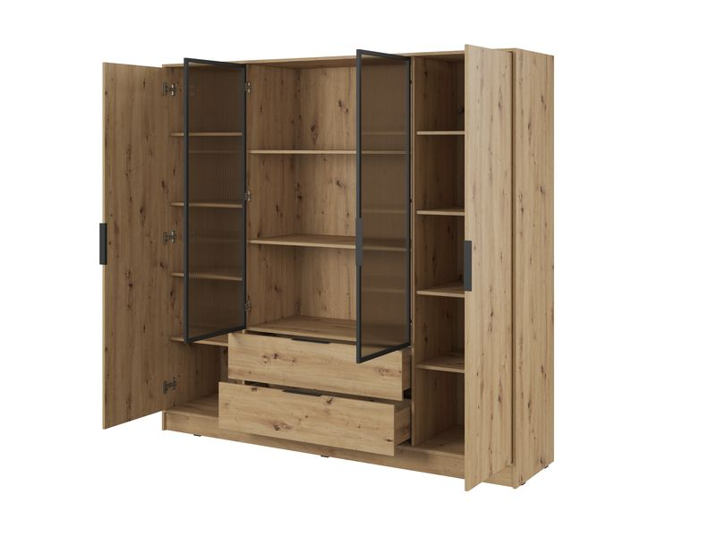 Kleiderschrank – KELLY 4D RM – Aluminiumrahmen – Glaselemente – Modernes Design für Schlafzimmer