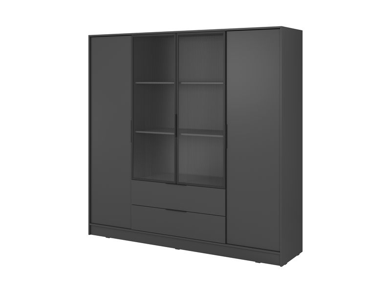 Kleiderschrank – KELLY 4D RM – Aluminiumrahmen – Glaselemente – Modernes Design für Schlafzimmer