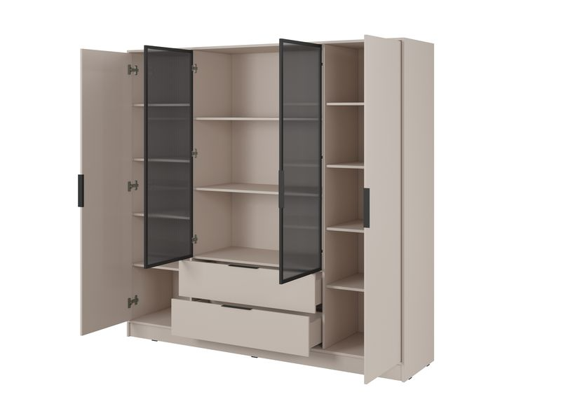 Kleiderschrank – KELLY 4D RM – Aluminiumrahmen – Glaselemente – Modernes Design für Schlafzimmer
