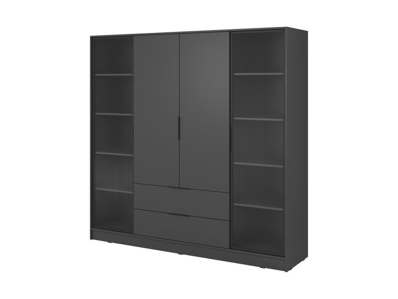 Kleiderschrank – KELLY 4D RD – Glasfront mit Aluminiumrahmen – Flexibler Stauraum