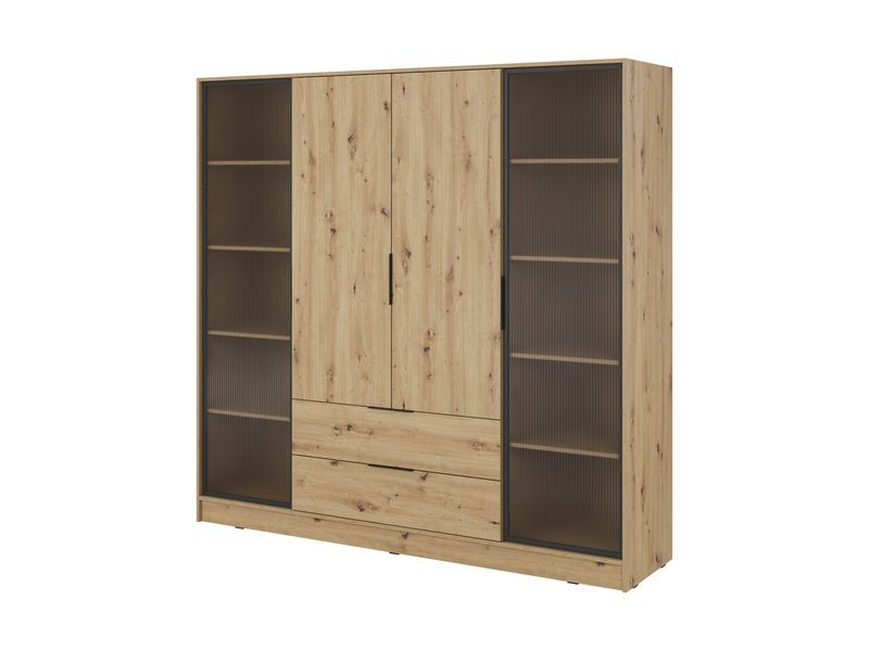 Kleiderschrank – KELLY 4D RD – Glasfront mit Aluminiumrahmen – Flexibler Stauraum
