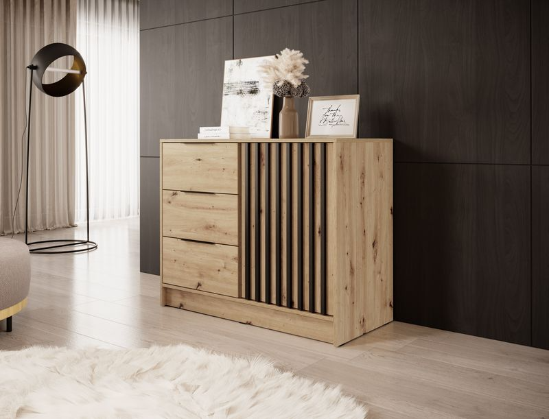 Kommode – NELLY KOM 2D – Moderne Kommode mit Lamellenfront