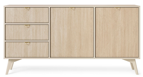 Kommode – Sideboard – KSZ158 – FOREST – Sandbeige – Modernes Design mit maximaler Stauraumnutzung