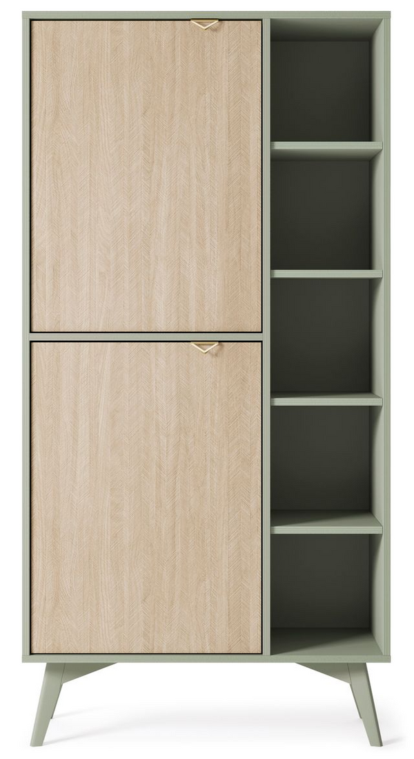 Kommode – Sideboard – RG80 – FOREST – Eukalyptus – Moderner Stauraumschrank mit offenen Regalen