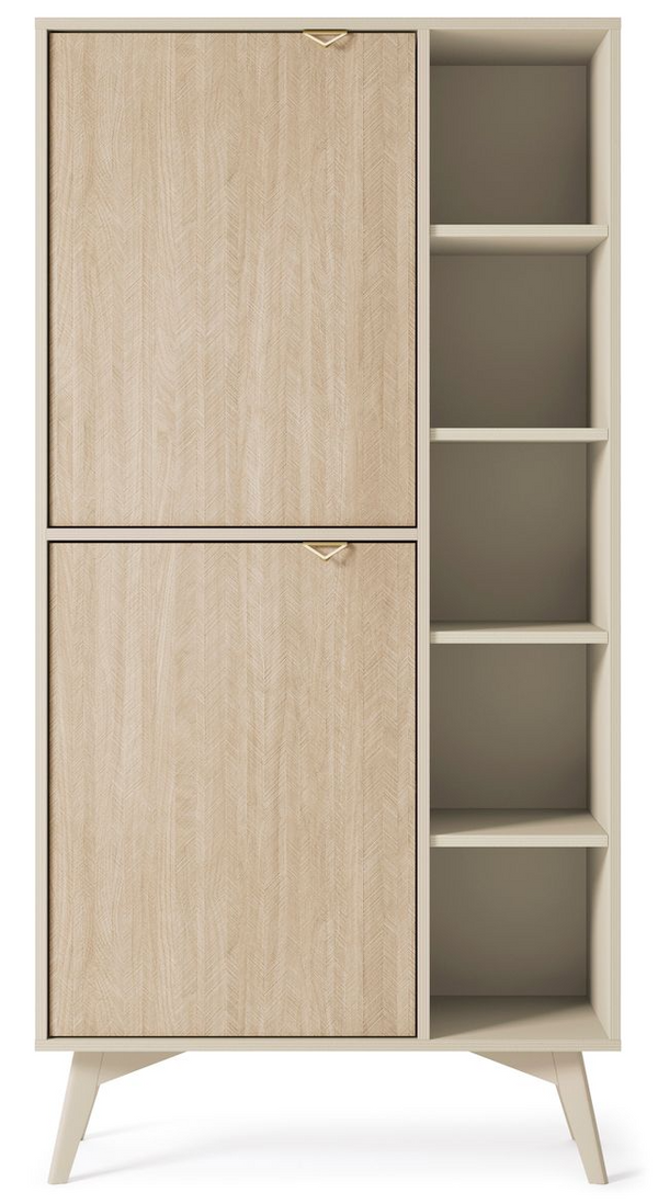 Kommode – Sideboard – RG80 – FOREST – Sandbeige – Moderner Stauraumschrank mit offenen Regalen