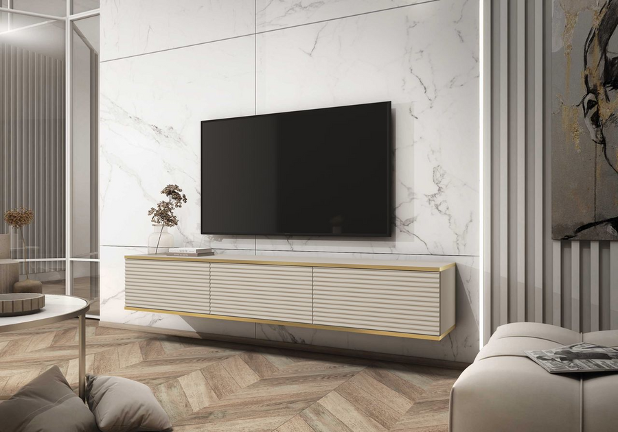 TV-Lowboard – ORO – stilvoll, mehrfarbig, einfaches Öffnen