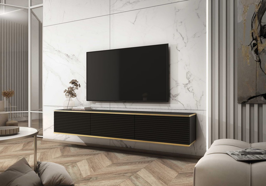 TV-Lowboard – ORO – stilvoll, mehrfarbig, einfaches Öffnen