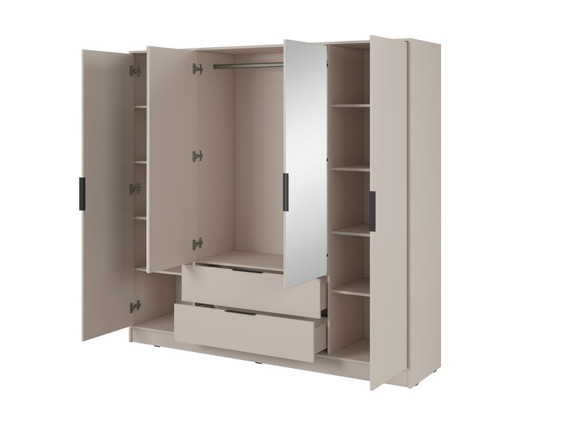 Kleiderschrank – KELLY 4D L – mit Spiegel – Eleganter Stauraum fürs Schlafzimmer
