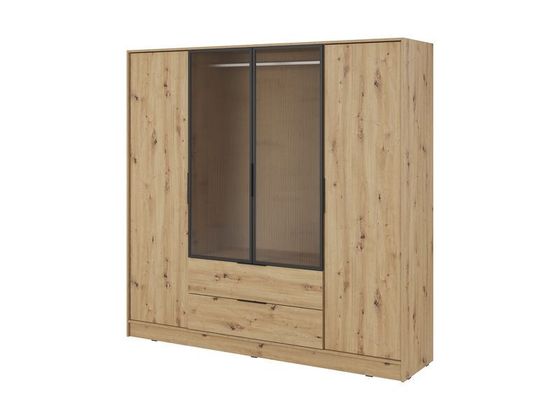 Kleiderschrank – KELLY 4D RM – Aluminiumrahmen – Glaselemente – Modernes Design für Schlafzimmer