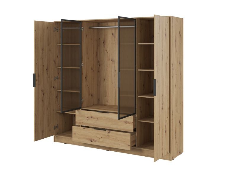Kleiderschrank – KELLY 4D RM – Aluminiumrahmen – Glaselemente – Modernes Design für Schlafzimmer