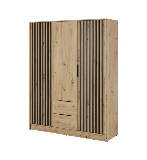Kleiderschrank – NELLY 3D – Großzügiger Kleiderschrank mit Lamellenfront