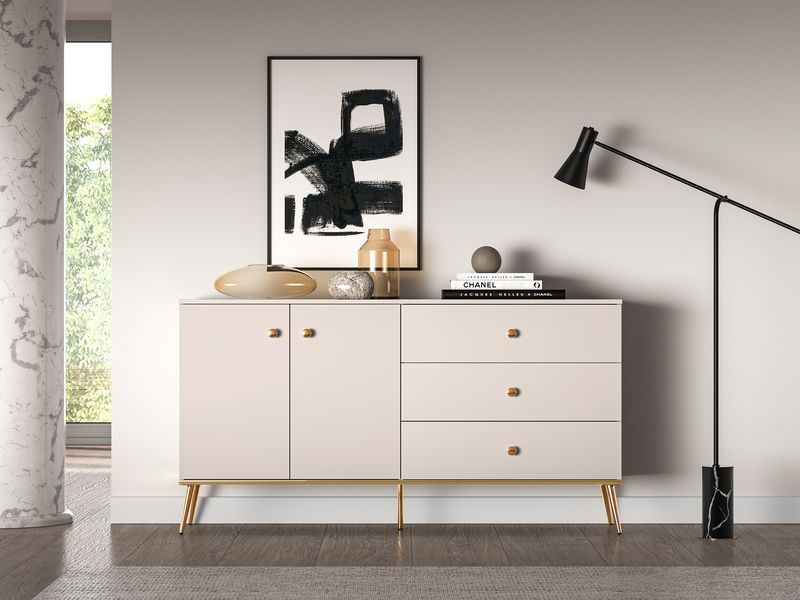 Kommode – SELGIN 03 – Edles Kaschmir trifft elegantes Gold
