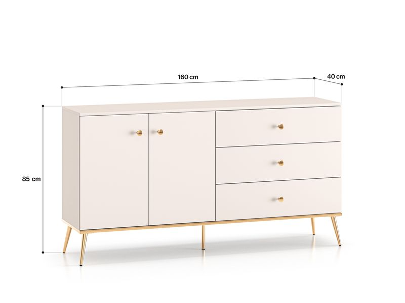 Kommode – SELGIN 03 – Edles Kaschmir trifft elegantes Gold