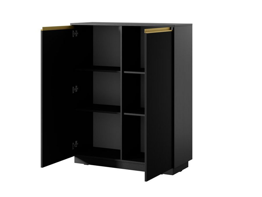 Kommode – ROYAL – KW-104 Highboard mit gerillter Front & Soft-Close
