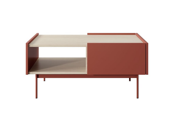 Couchtisch – L-97 – COLOR – Rot – Modernes Design mit funktionalem Stauraum