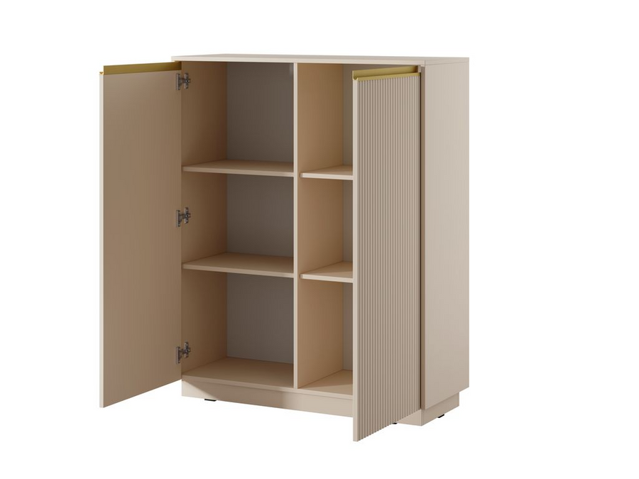 Kommode – ROYAL – KW-104 Highboard mit gerillter Front & Soft-Close