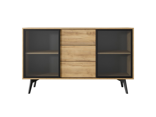 Sideboard – SLIDE – KSZ-144 Artisan Eiche, stilvolles Stauraummöbel im Industrial-Stil