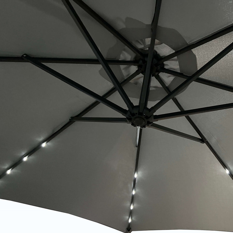 Gartenschirm – MILIN – Stilvolle LED Beleuchtung für entspannte Sommerabende