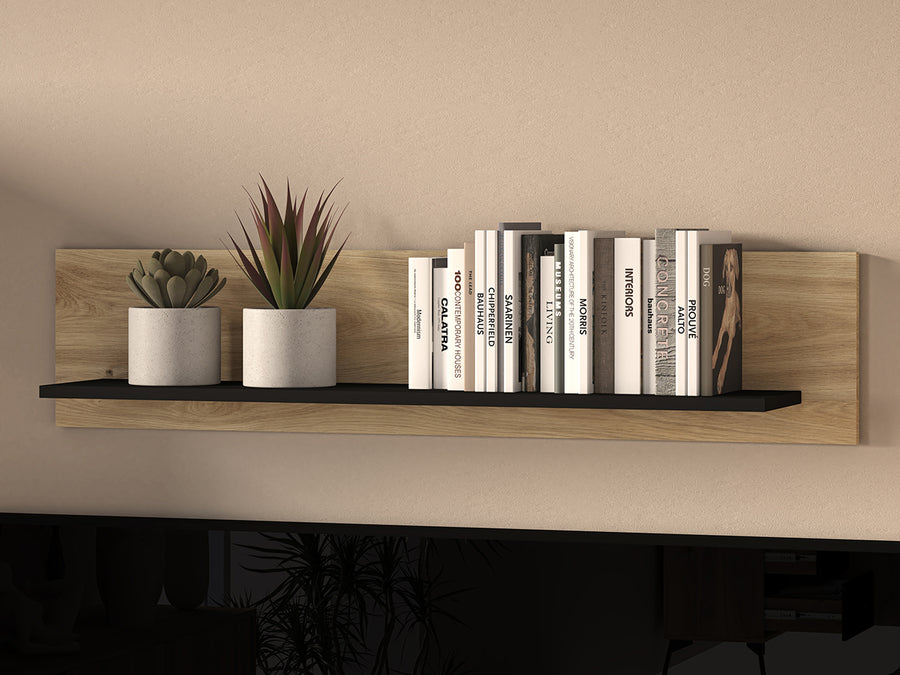 Wandregal – AGIS 08 – Modernes Wandregal mit Holzoptik