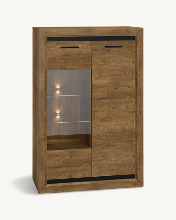 BALTICA Vitrine – Moderne Vitrine mit Holzoptik