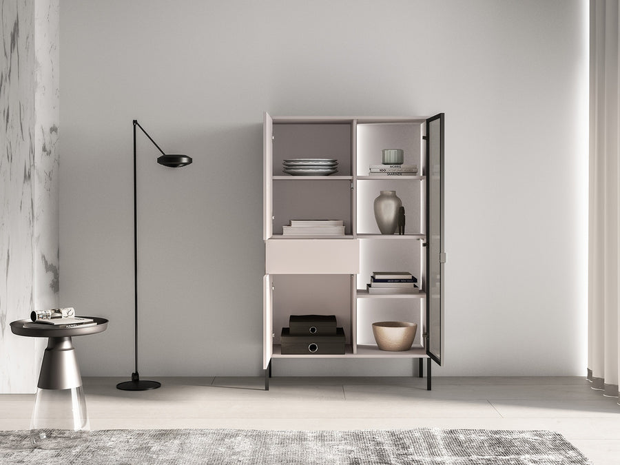 Vitrine – BARNEE 01 – Moderne Präsentation mit funktionalem Stauraum