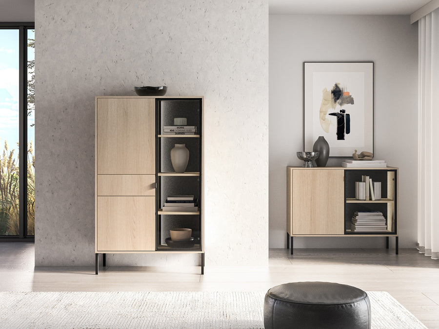 Vitrine – BARNEE 01 – Moderne Präsentation mit funktionalem Stauraum