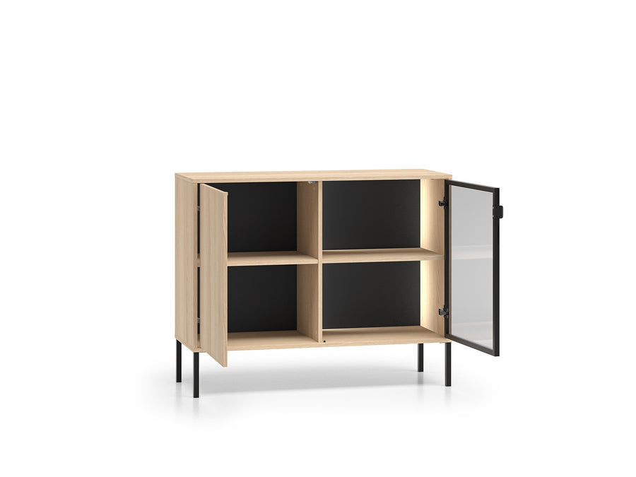 Kommode – BARNEE 03 – Stilvoller Stauraum mit Vitrinenelement