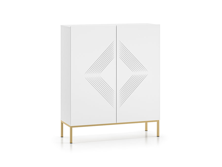Kommode – CLEARING 01 – Elegante Highboard-Kommode mit geometrischer Fräsung