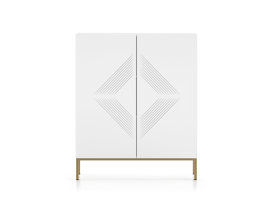 Kommode – CLEARING 01 – Elegante Highboard-Kommode mit geometrischer Fräsung