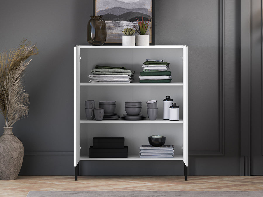 Kommode – CLEARING 01 – Elegante Highboard-Kommode mit geometrischer Fräsung