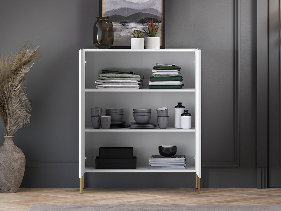 Kommode – CLEARING 01 – Elegante Highboard-Kommode mit geometrischer Fräsung