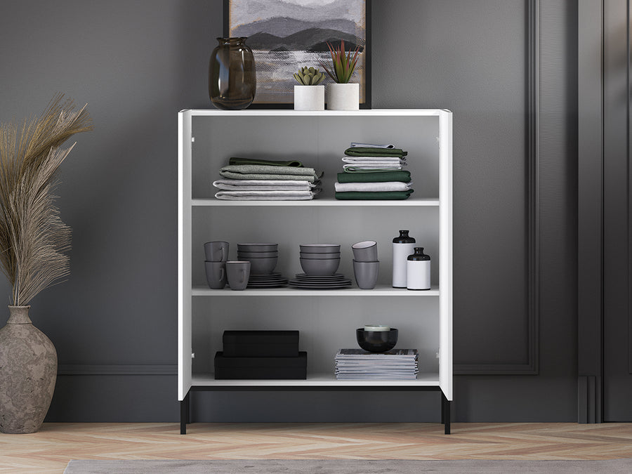 Kommode – CLEARING 01 – Elegante Highboard-Kommode mit geometrischer Fräsung
