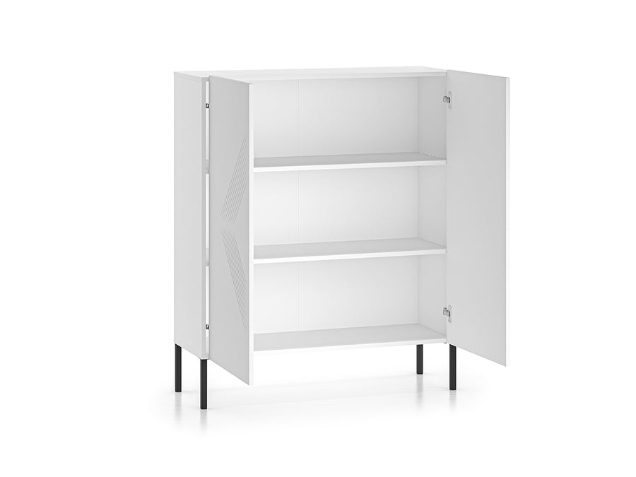 Kommode – CLEARING 01 – Elegante Highboard-Kommode mit geometrischer Fräsung