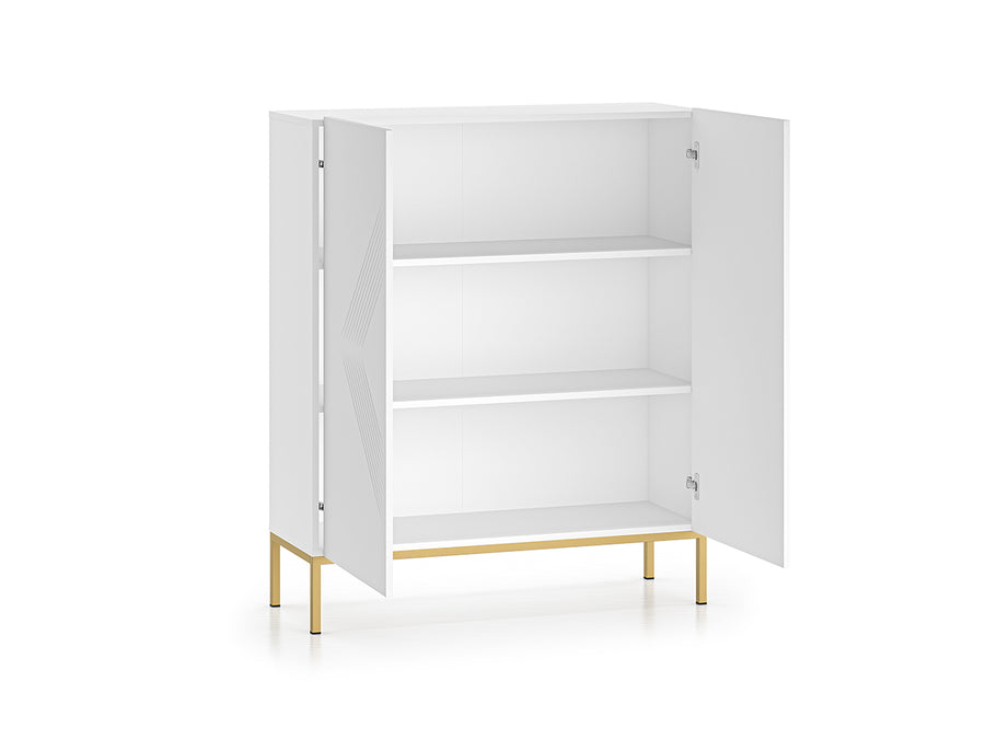 Kommode – CLEARING 01 – Elegante Highboard-Kommode mit geometrischer Fräsung