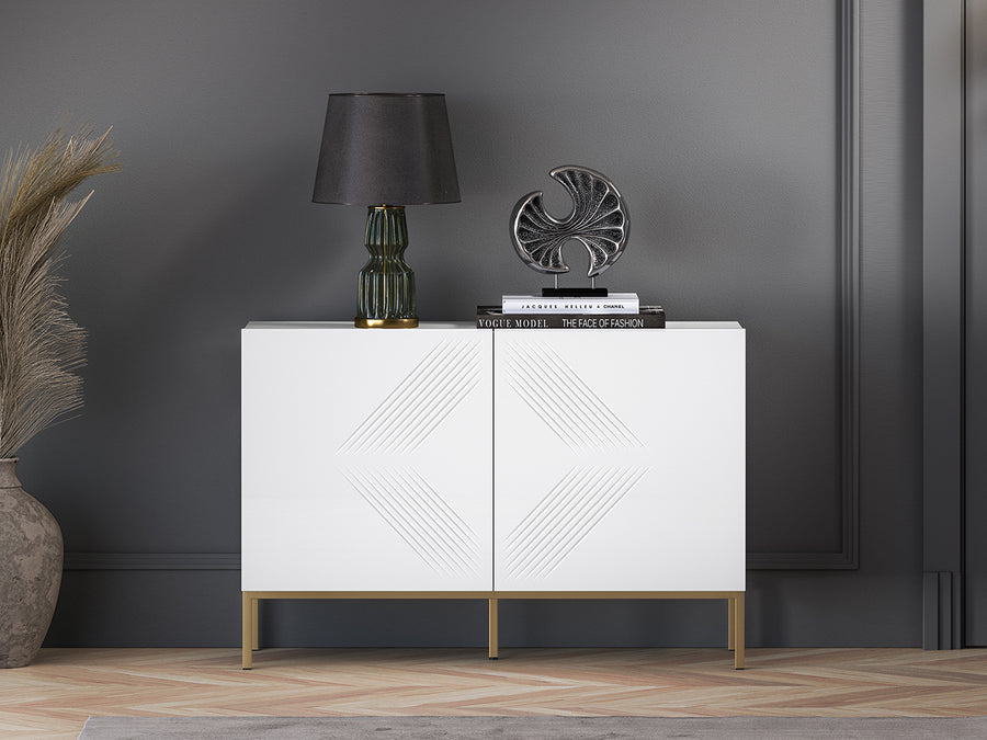 Kommode – CLEARING 03 – Moderne Midboard-Kommode mit geometrischer Fräsung