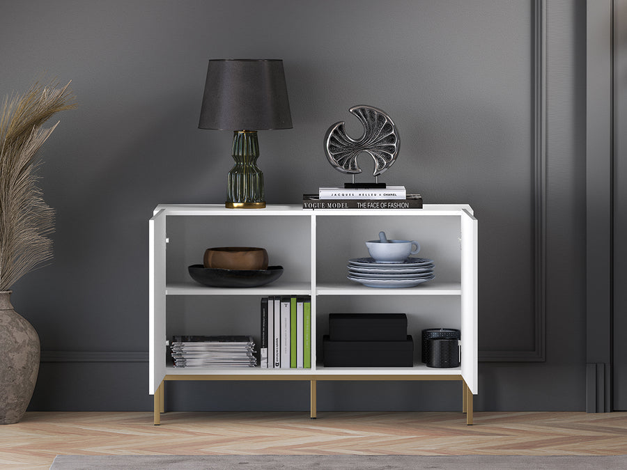 Kommode – CLEARING 03 – Moderne Midboard-Kommode mit geometrischer Fräsung