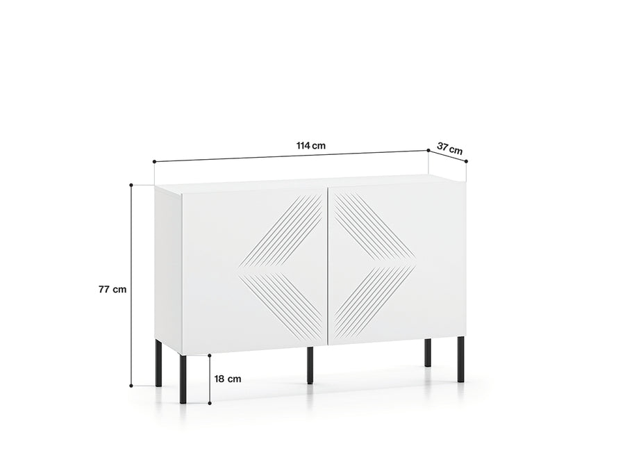 Kommode – CLEARING 03 – Moderne Midboard-Kommode mit geometrischer Fräsung
