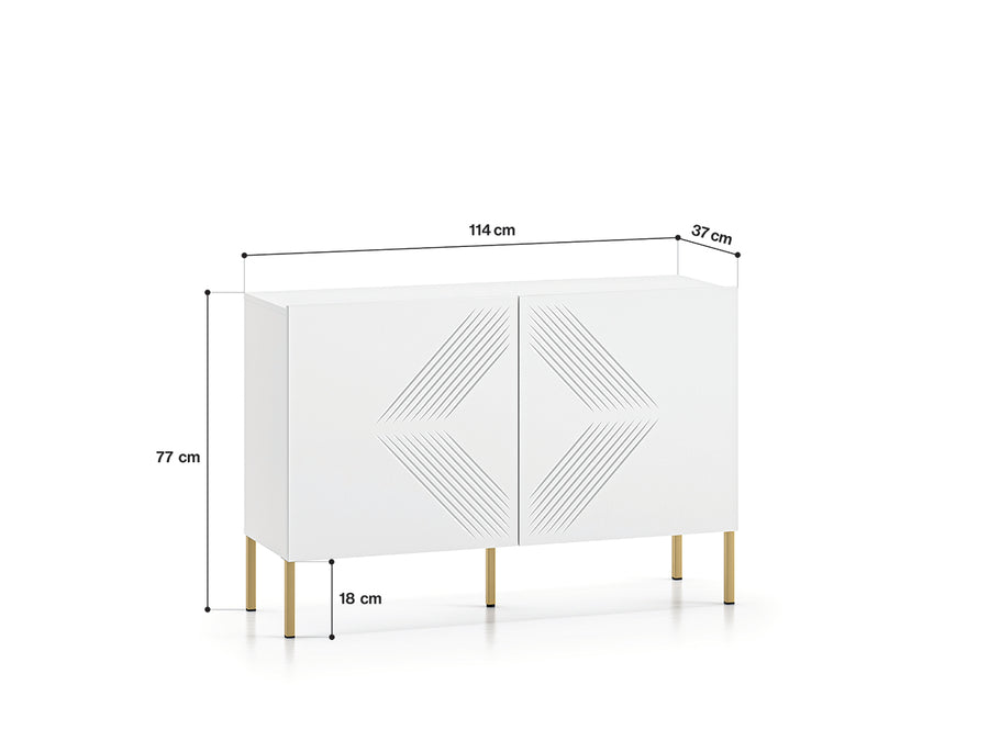 Kommode – CLEARING 03 – Moderne Midboard-Kommode mit geometrischer Fräsung