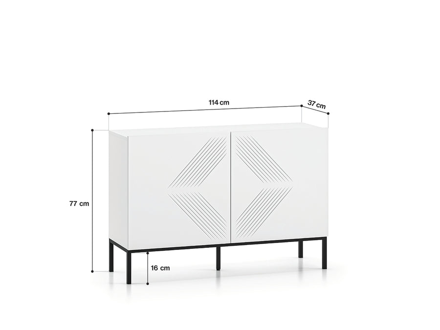 Kommode – CLEARING 03 – Moderne Midboard-Kommode mit geometrischer Fräsung