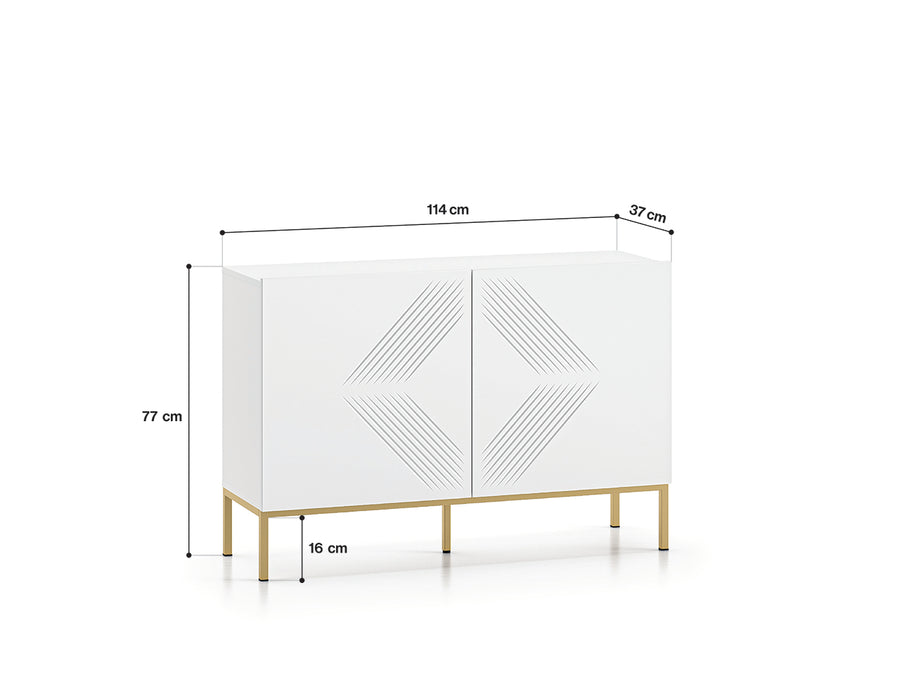 Kommode – CLEARING 03 – Moderne Midboard-Kommode mit geometrischer Fräsung