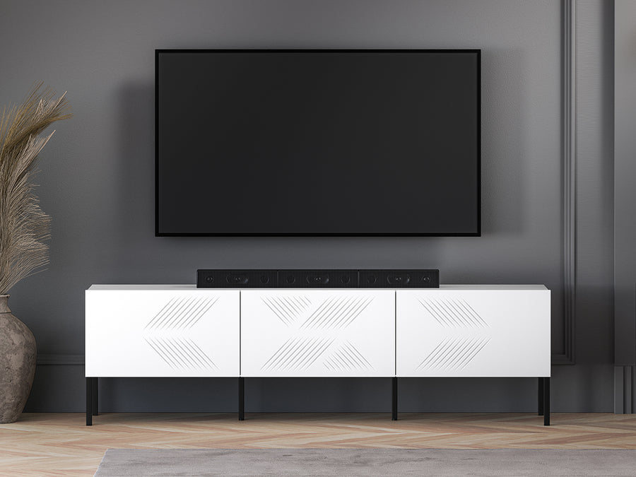 TV-Lowboard – CLEARING 04 – Moderne Medien-Bank mit geometrischer Fräsung