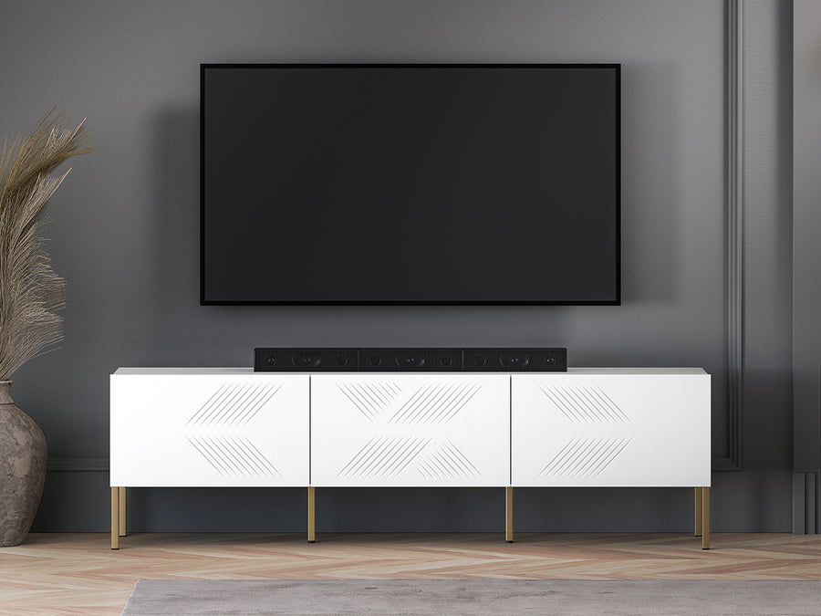 TV-Lowboard – CLEARING 04 – Moderne Medien-Bank mit geometrischer Fräsung
