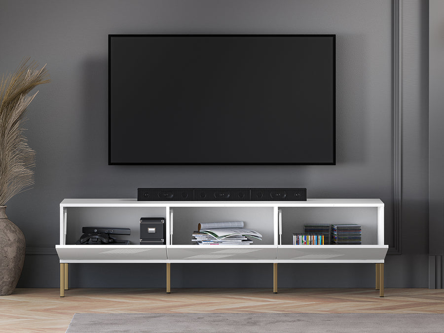 TV-Lowboard – CLEARING 04 – Moderne Medien-Bank mit geometrischer Fräsung