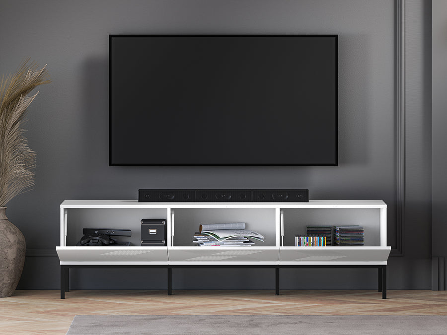 TV-Lowboard – CLEARING 04 – Moderne Medien-Bank mit geometrischer Fräsung
