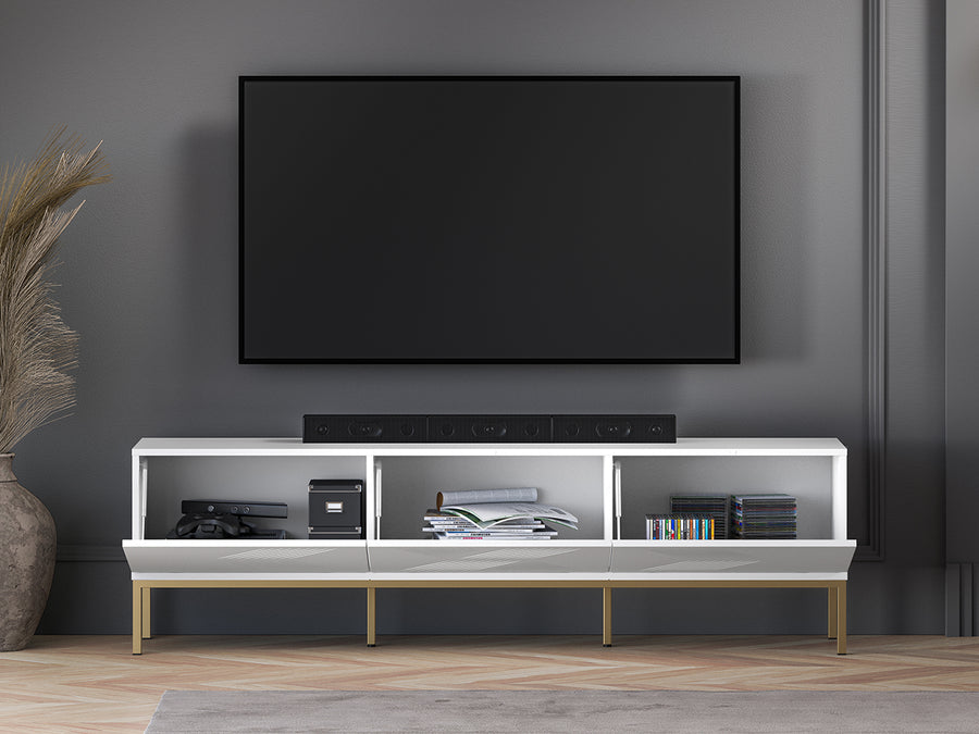 TV-Lowboard – CLEARING 04 – Moderne Medien-Bank mit geometrischer Fräsung