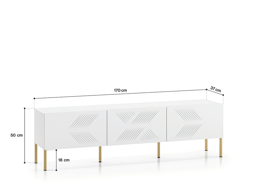 TV-Lowboard – CLEARING 04 – Moderne Medien-Bank mit geometrischer Fräsung